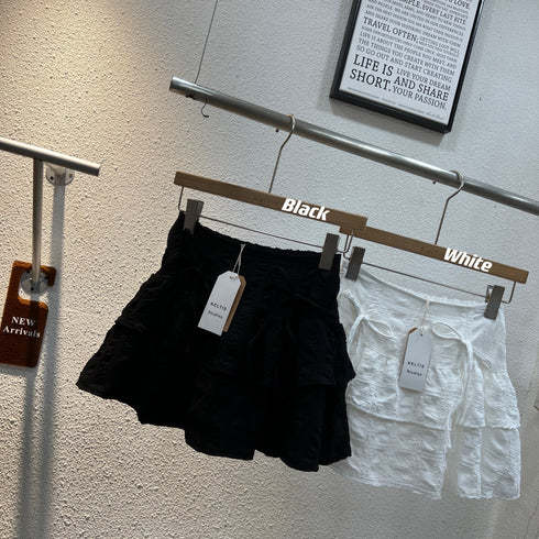 Ruched Up Layered Mini Skirts